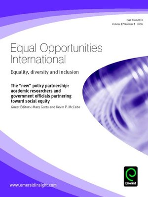cover image of Equal Opportunities International, Volume 27, Issue 2
